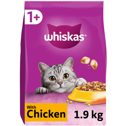 Whiskas 1+ Complete Chicken Dry Adult Cat Food 1.9kg